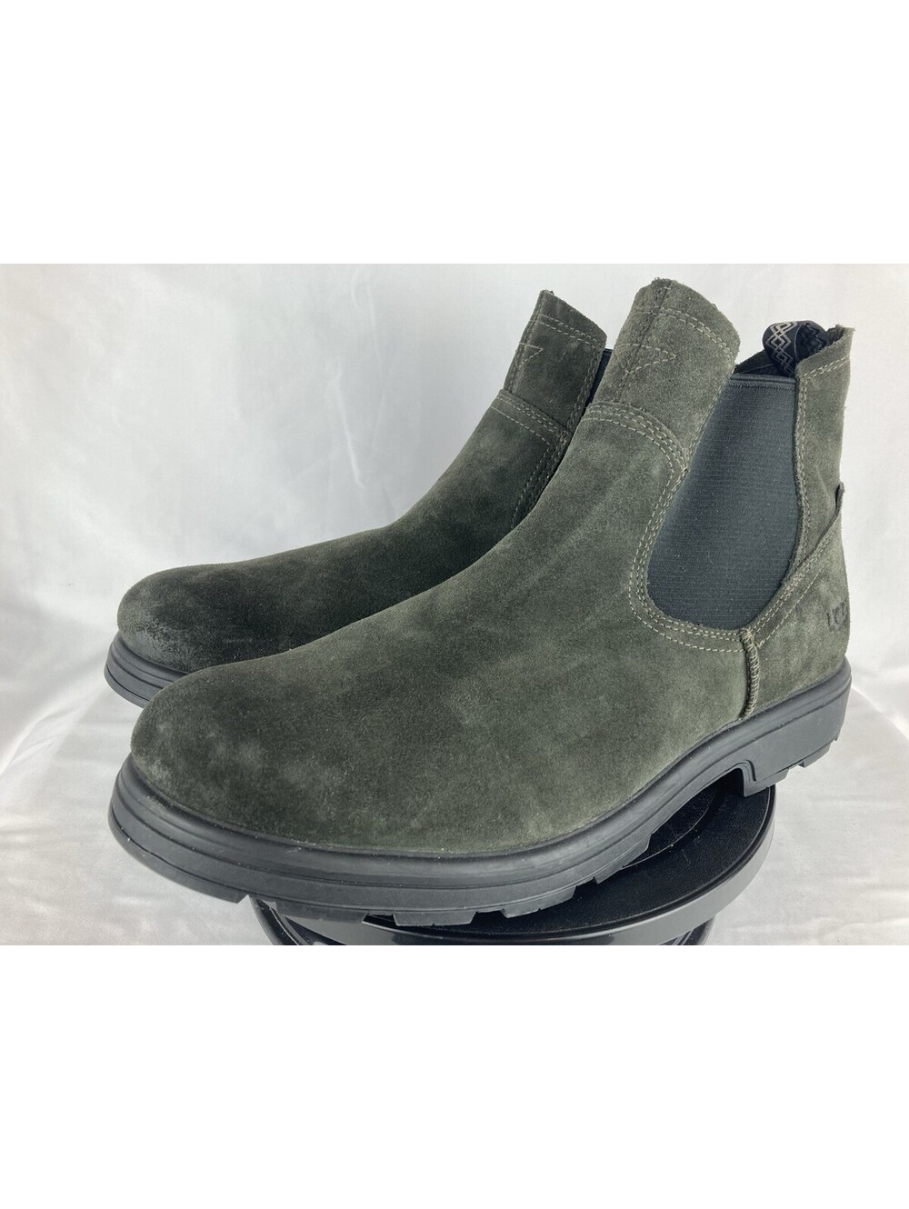 Men’s Size 14 UGG Biltmore Chelsea Boots Green Suede Waterproof Ankle Lug Sole